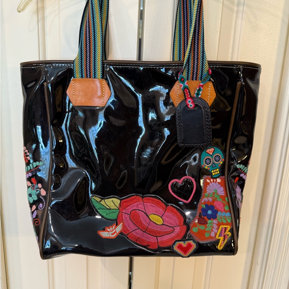 Consuela Black Embroidered Laptop Bag